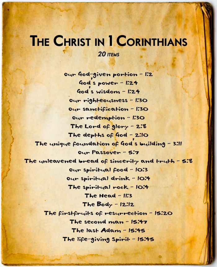all-inclusive Christ 1 Corinthians